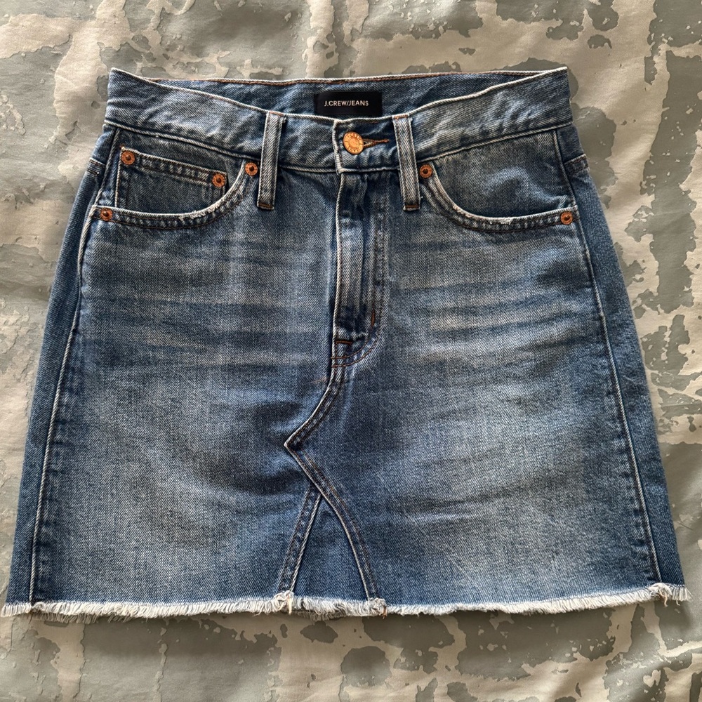 I. Crew Denim Mini Skirt